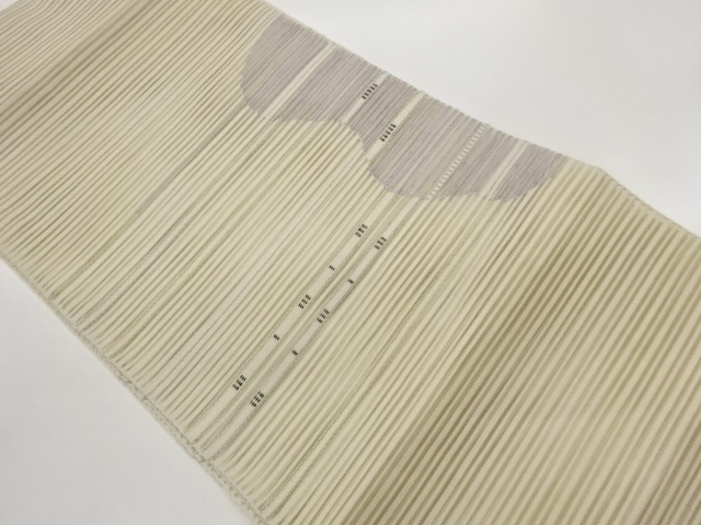 JAPANESE KIMONO / RO ABSTRACT HORIZONTAL STRIPE PATTERN WOVEN NAGOYA O